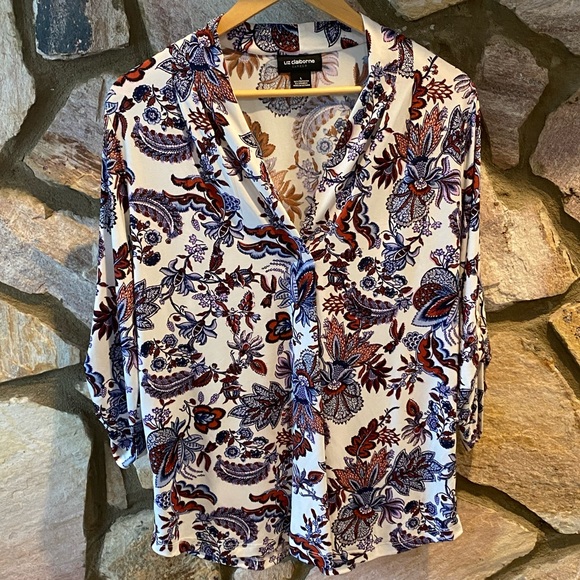 Liz Claiborne Tops - Floral 3/4 Sleeve Career / Professional Blouse